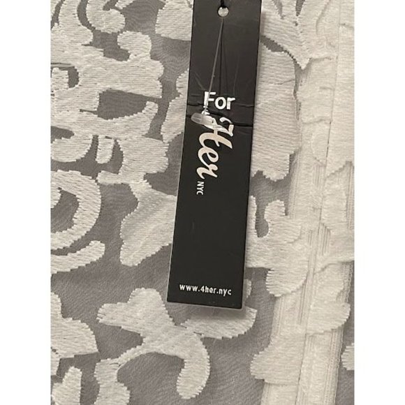 Women's For Her Lace Floral Overlay Peplum High Low Top - Picture 5 of 7